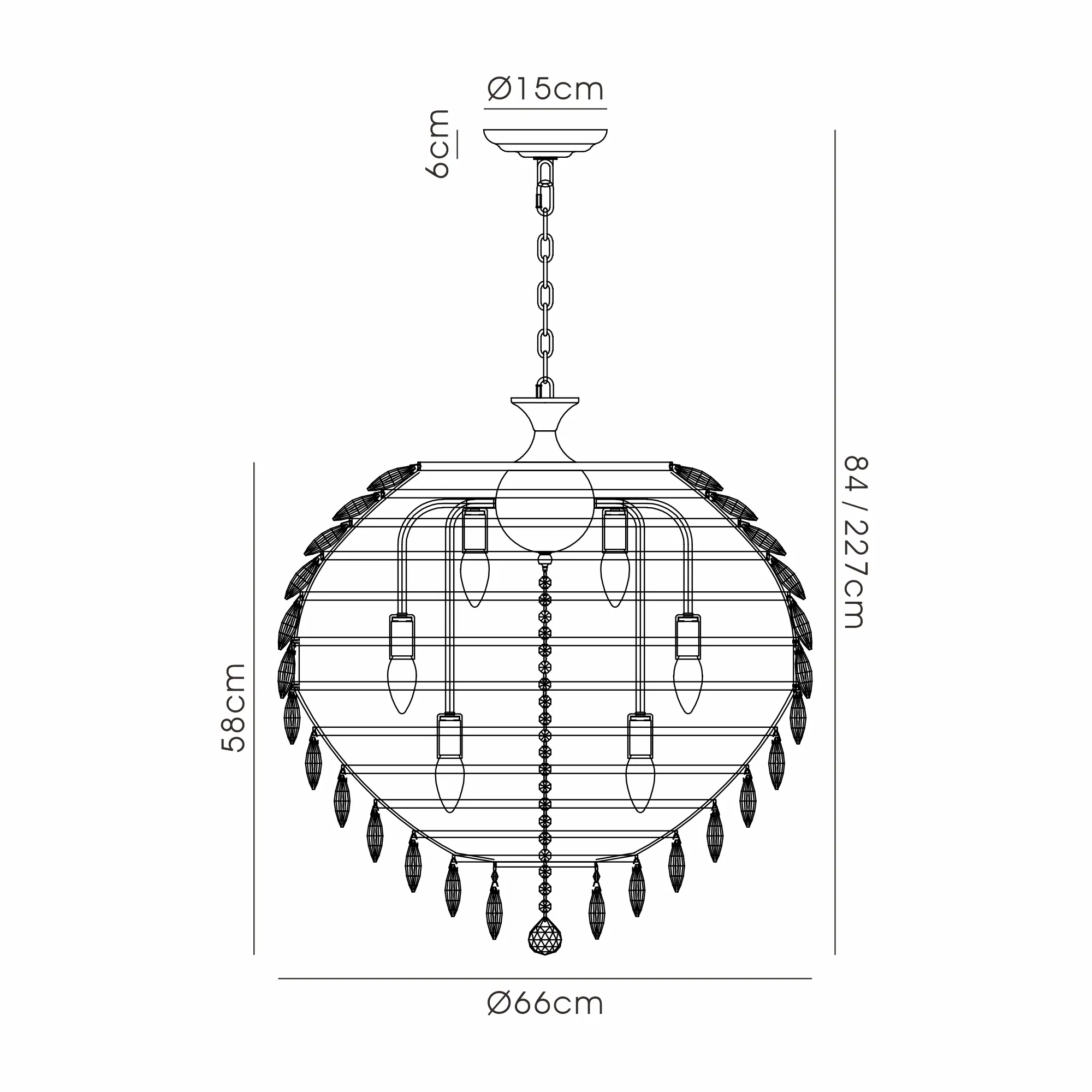 Coniston Pendant 12 Light (29.2kg) Polished Chrome IL32808  Diyas Coniston Polished Chrome